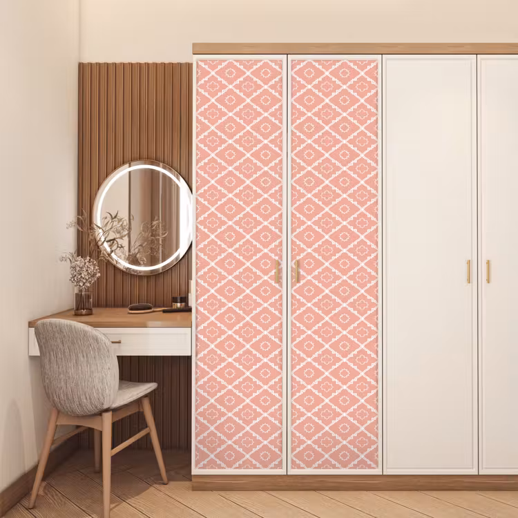 Deursticker - Zalmroze - Geometrisch - Elegant - Patroon — 5