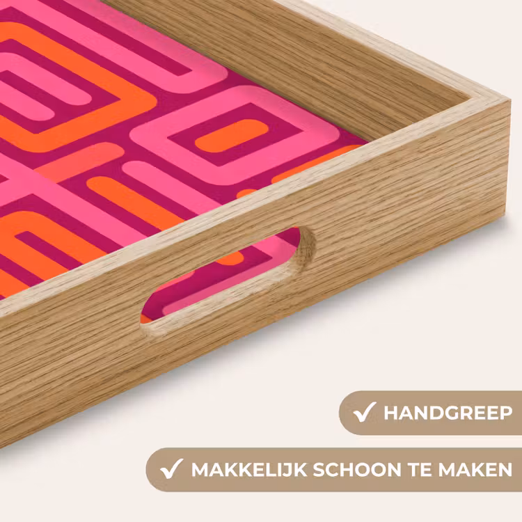 Dienblad - Abstract - Patroon - Lijnen - Roze - Oranje — 5