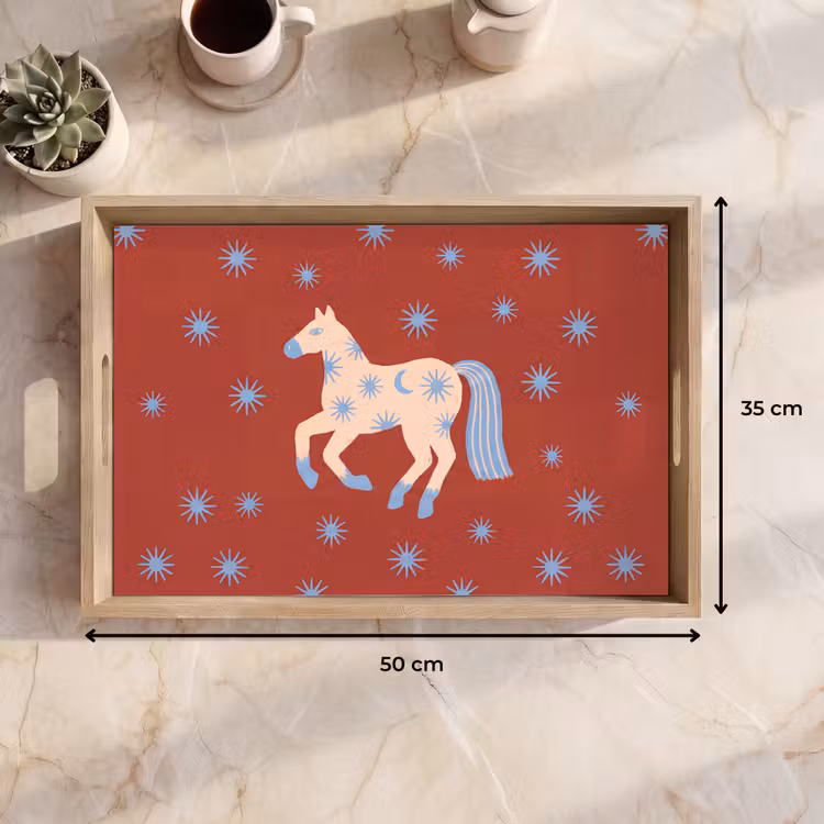 Dienblad - Dieren - Sterren - Maan - Abstract - Rood — 9