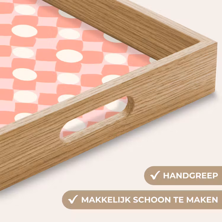 Dienblad - Koraal - Retro - Geometrisch - Patroon — 5