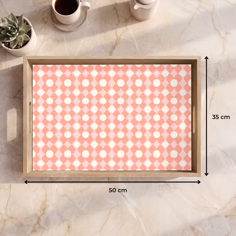 Dienblad - Koraal - Retro - Geometrisch - Patroon — 9