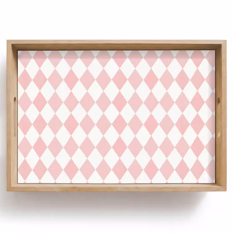 Dienblad - Lichtroze - Ruiten - Geometrisch - Patroon — 1