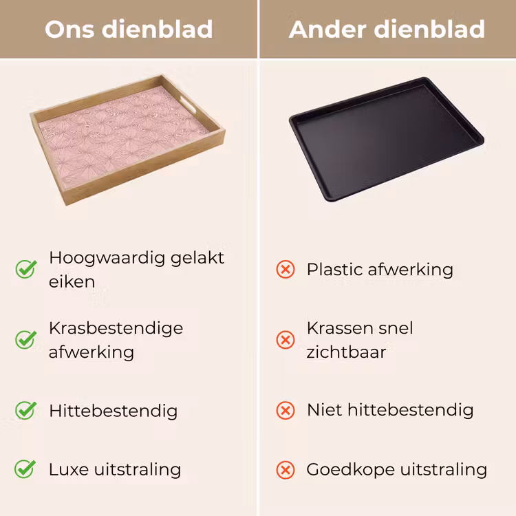 Dienblad - oederroze - Bloemen - Reliëf - Textuur — 3