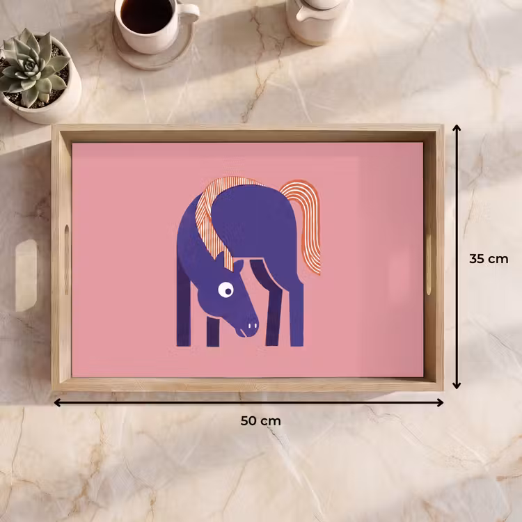 Dienblad - Paard - Abstract - Dieren - Modern - Blauw — 9