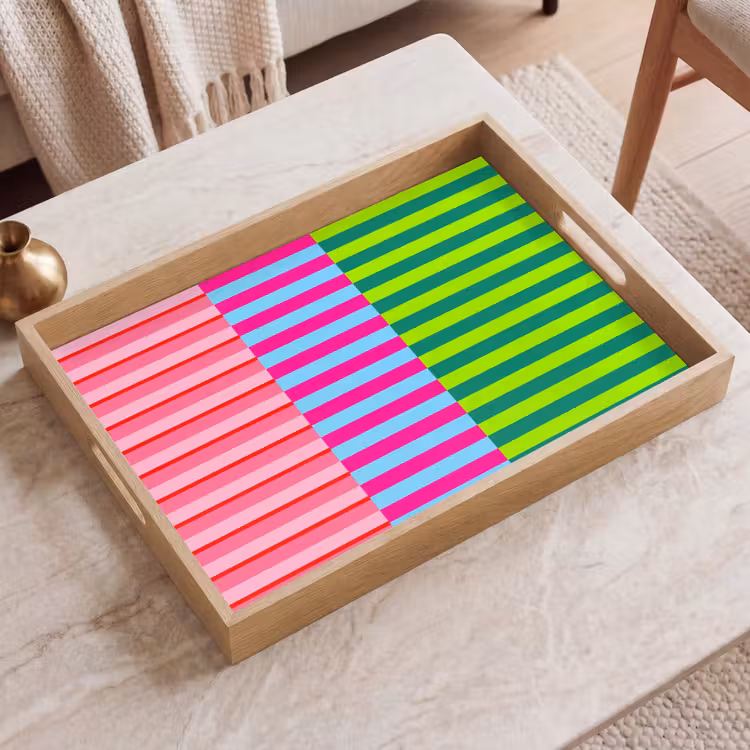 Dienblad - Patroon - Strepen - Modern - Abstract - Kleurrijk — 2