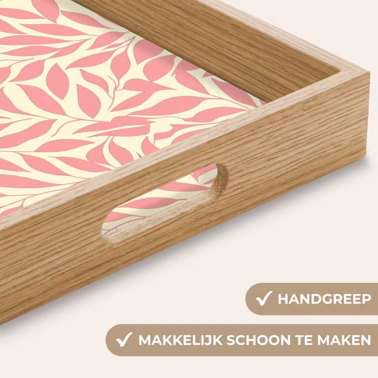 Dienblad - Roze - Bladeren - Dynamisch - Patroon — 5