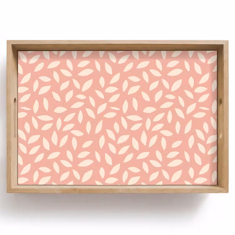 Dienblad - Roze - Bladeren - Speels - Patroon — 1