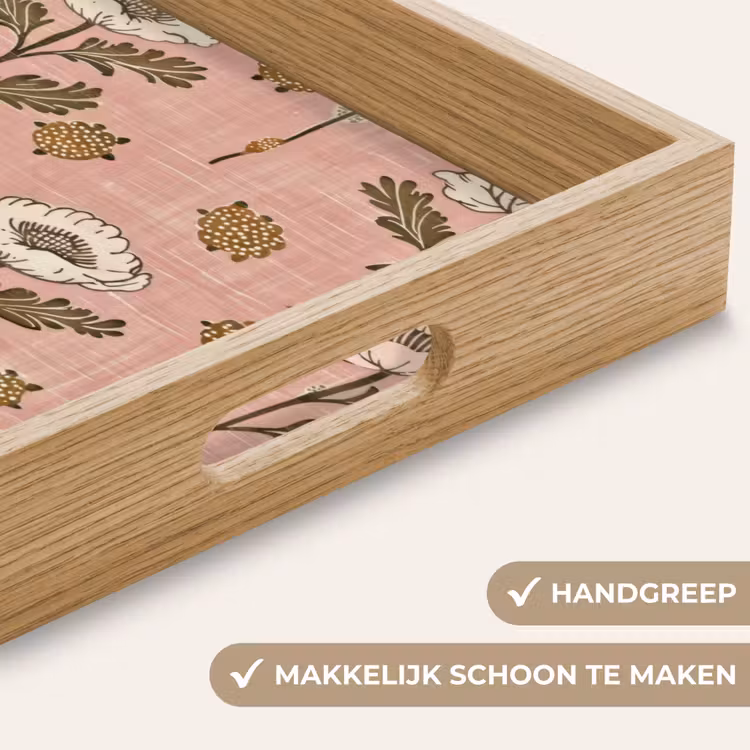 Dienblad - Roze - Bloemen - Vintage - Textuur — 5
