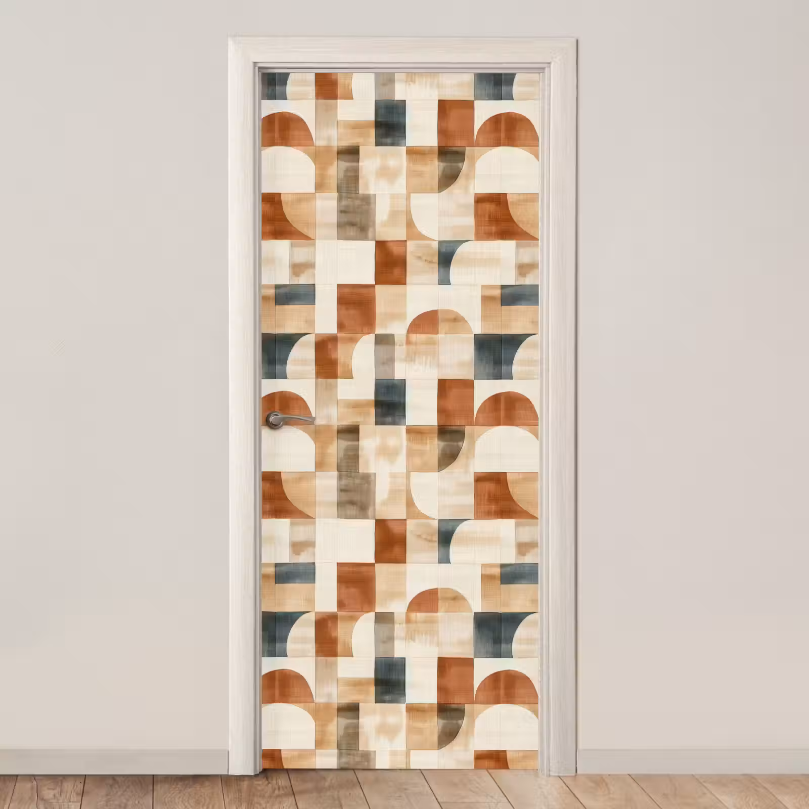Deursticker - Terracotta - Geometrisch - Aquarel - Textuur — 1