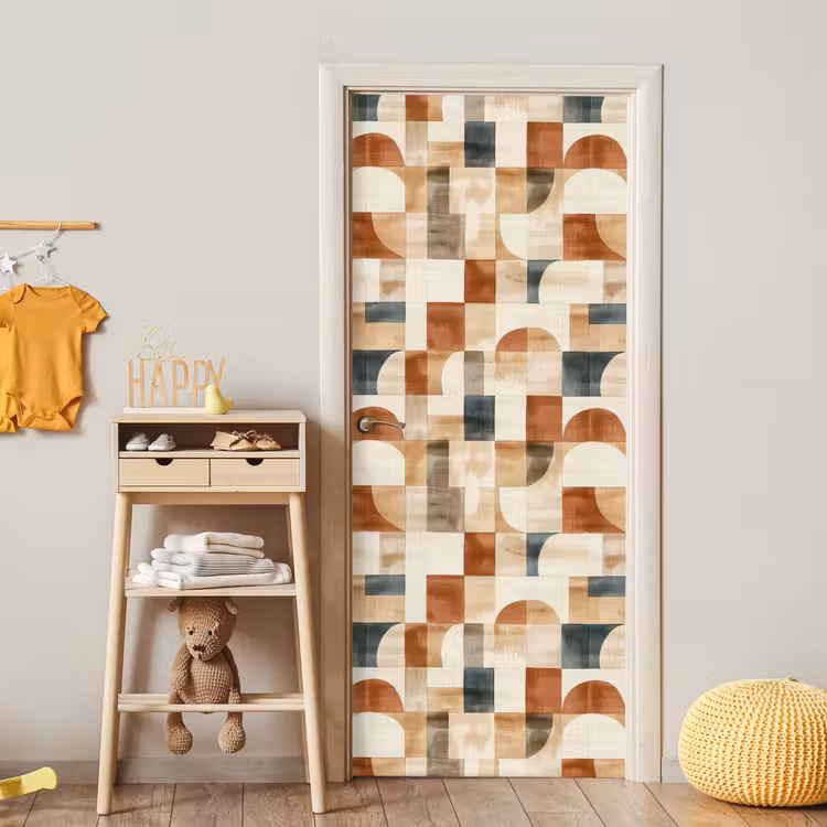 Deursticker - Terracotta - Geometrisch - Aquarel - Textuur — 6