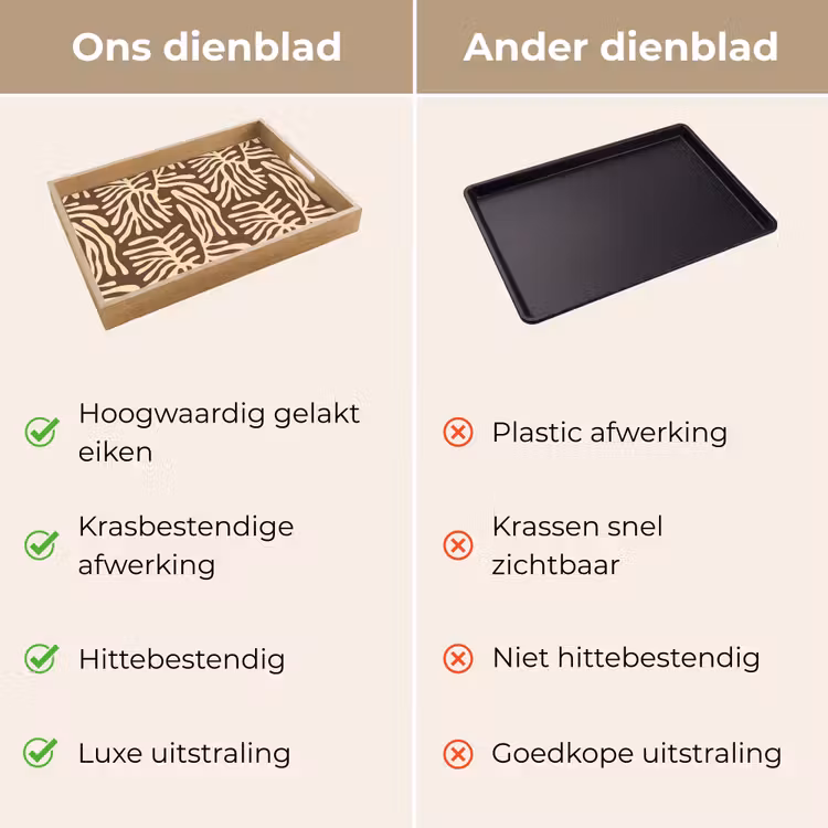 Dienblad - Bruin - Koraal - Expressief - Patroon — 3