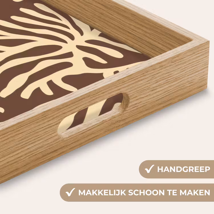 Dienblad - Bruin - Koraal - Expressief - Patroon — 5