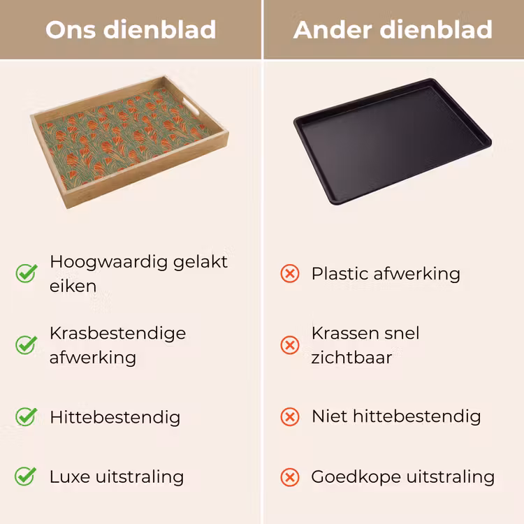Dienblad - Groen - Terracotta - Deco - Waaiers — 3