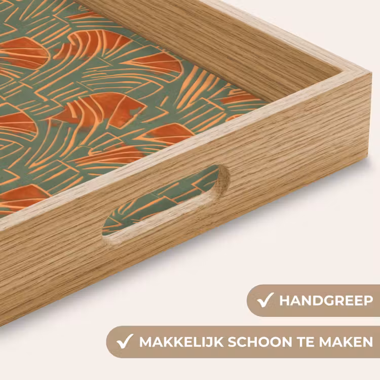 Dienblad - Groen - Terracotta - Deco - Waaiers — 5