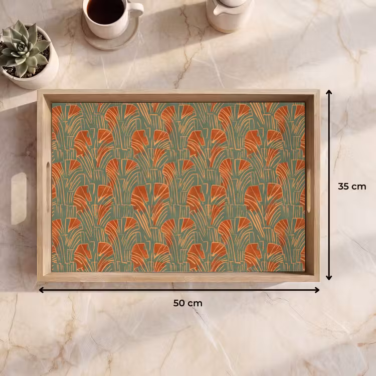 Dienblad - Groen - Terracotta - Deco - Waaiers — 9