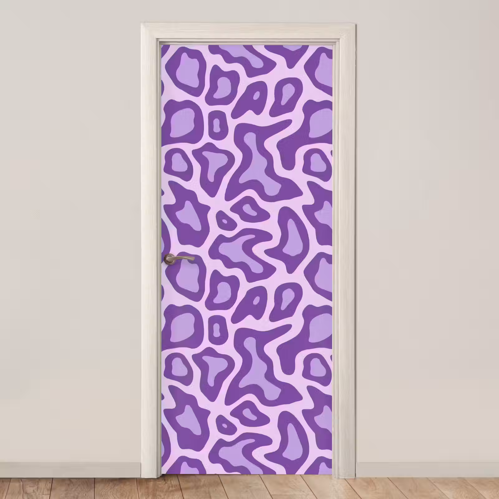 Deursticker - Paars - Abstract - Luipaard - Vlekken - Groovy - Patroon — 1