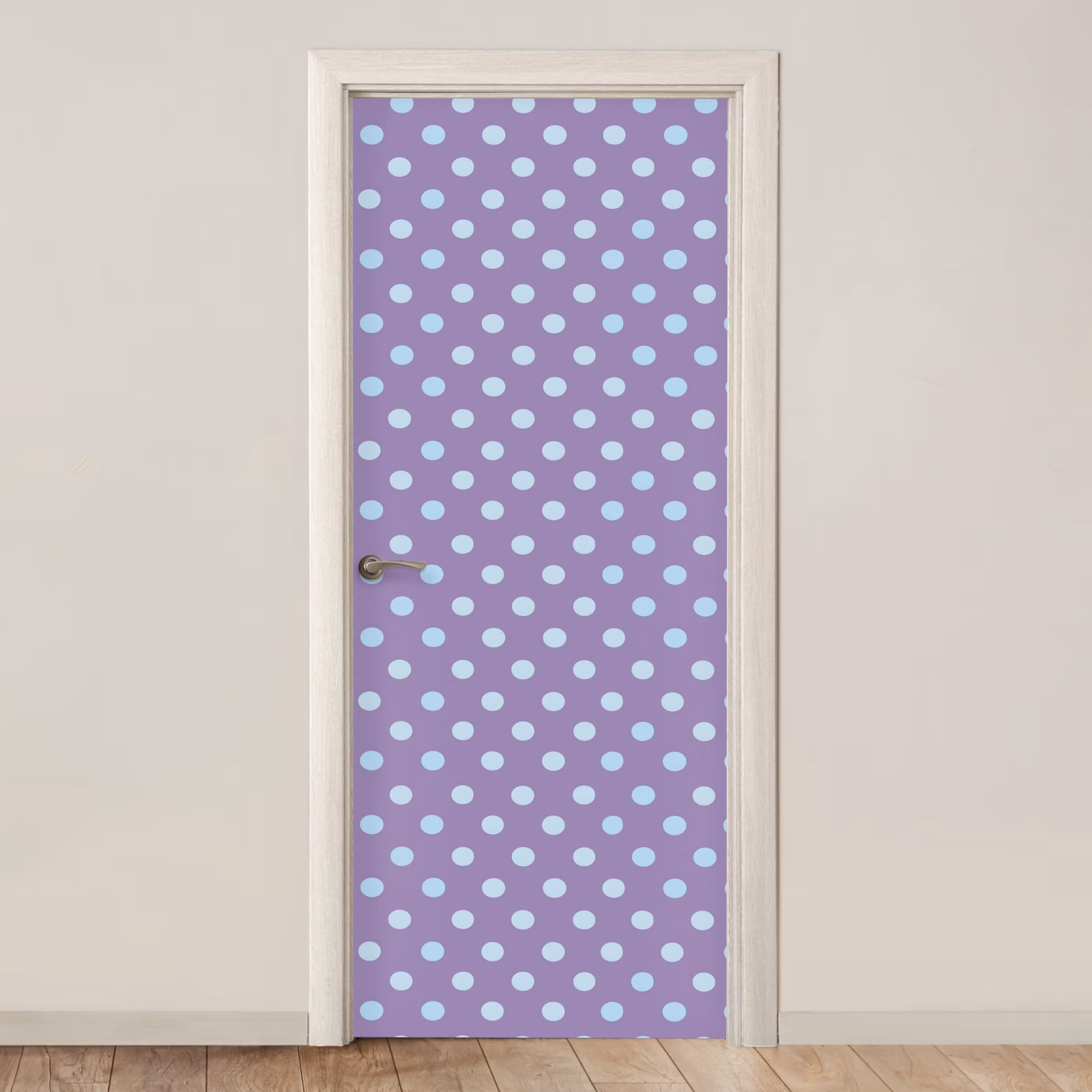 Deursticker - Paars - Blauw - Geometrisch - Stippen - Polka Dot - Patroon — 1
