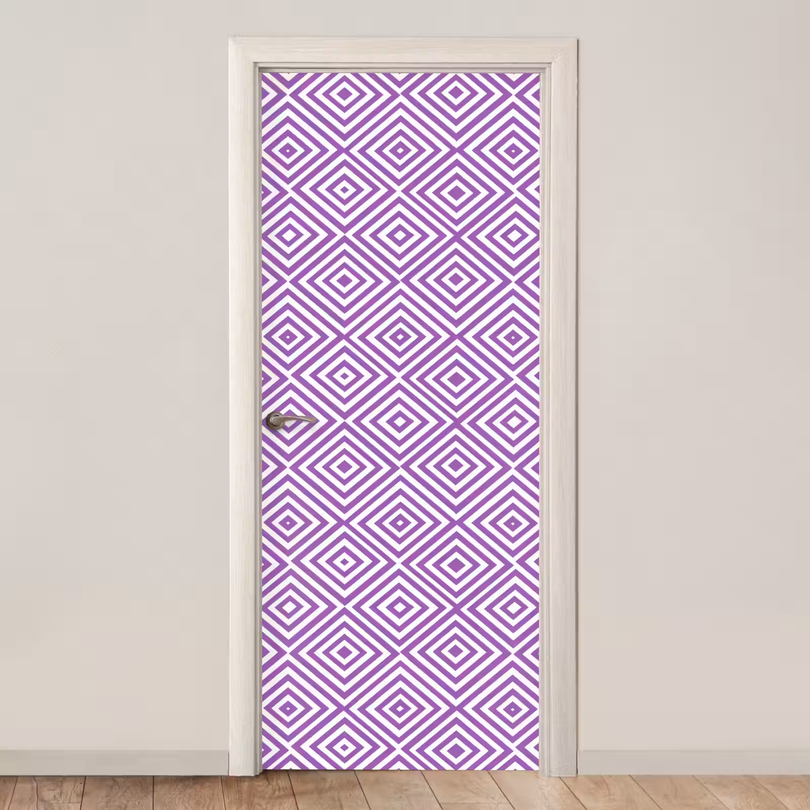 Deursticker - Paars - Geometrisch - Ruiten - Concentrisch - Patroon — 1