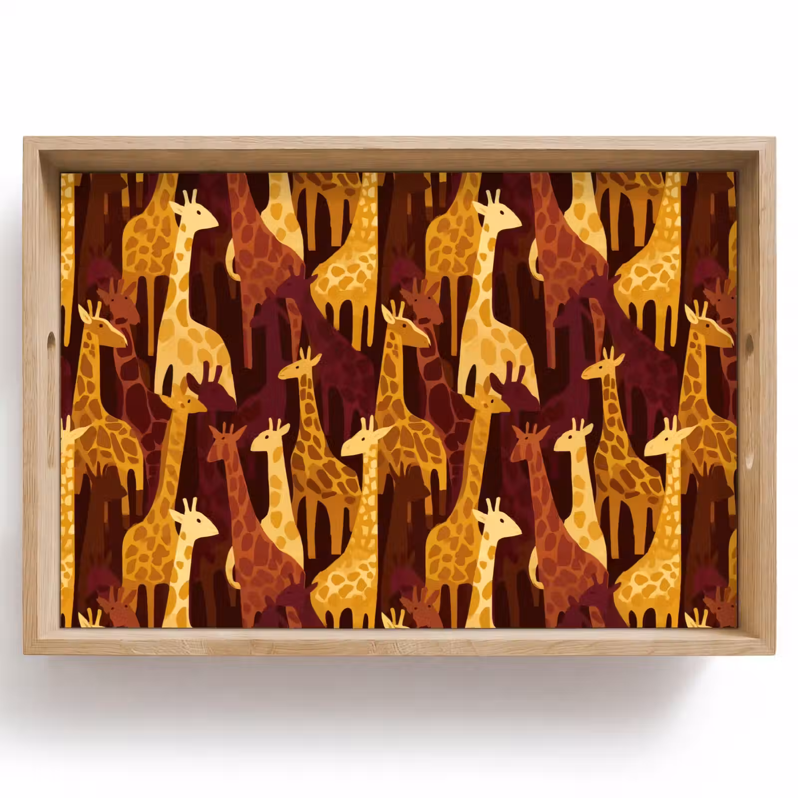 Dienblad - Bruin - Giraffen - Safari - Patroon — 1