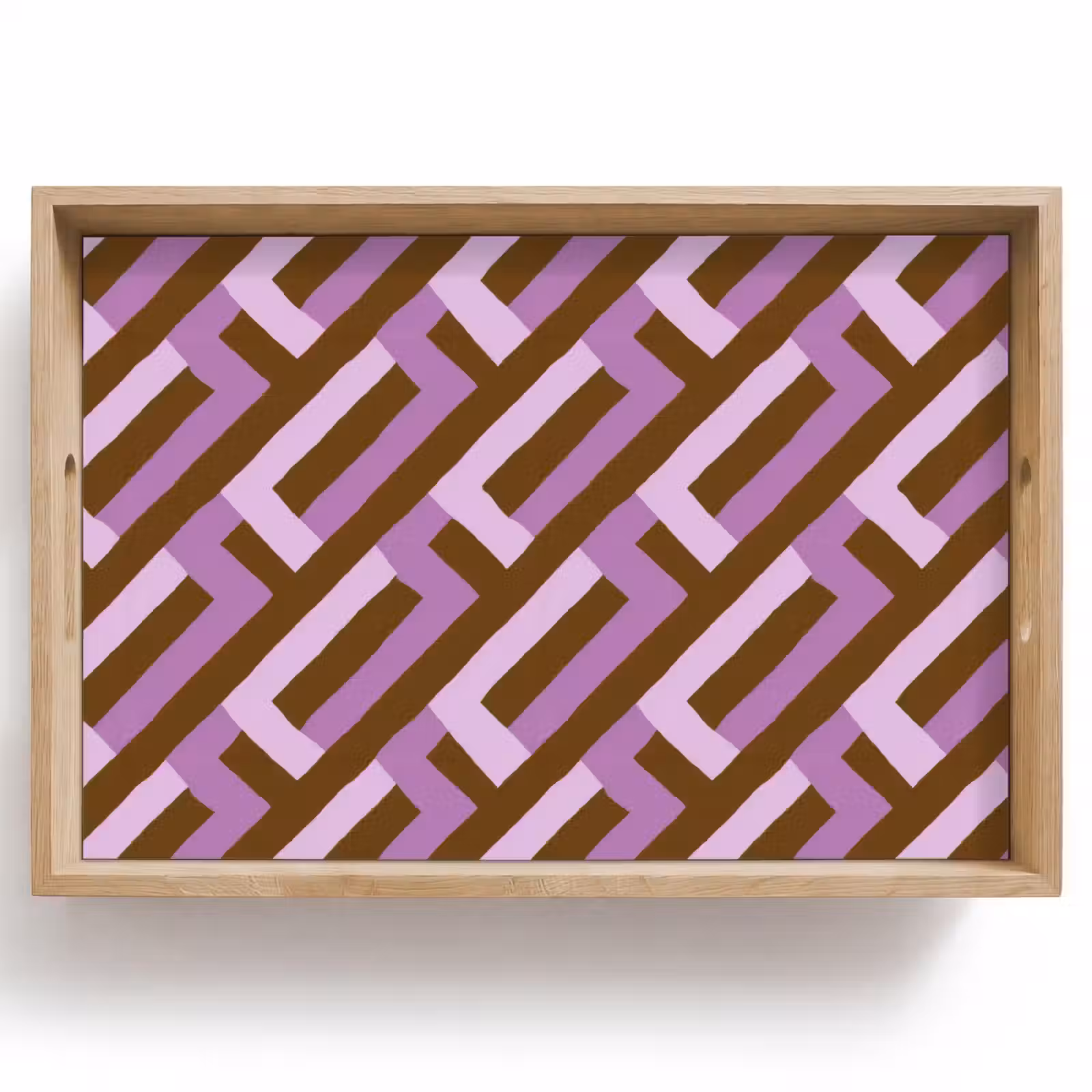 Dienblad - Bruin - Roze - Geometrisch - Meander - Patroon — 1