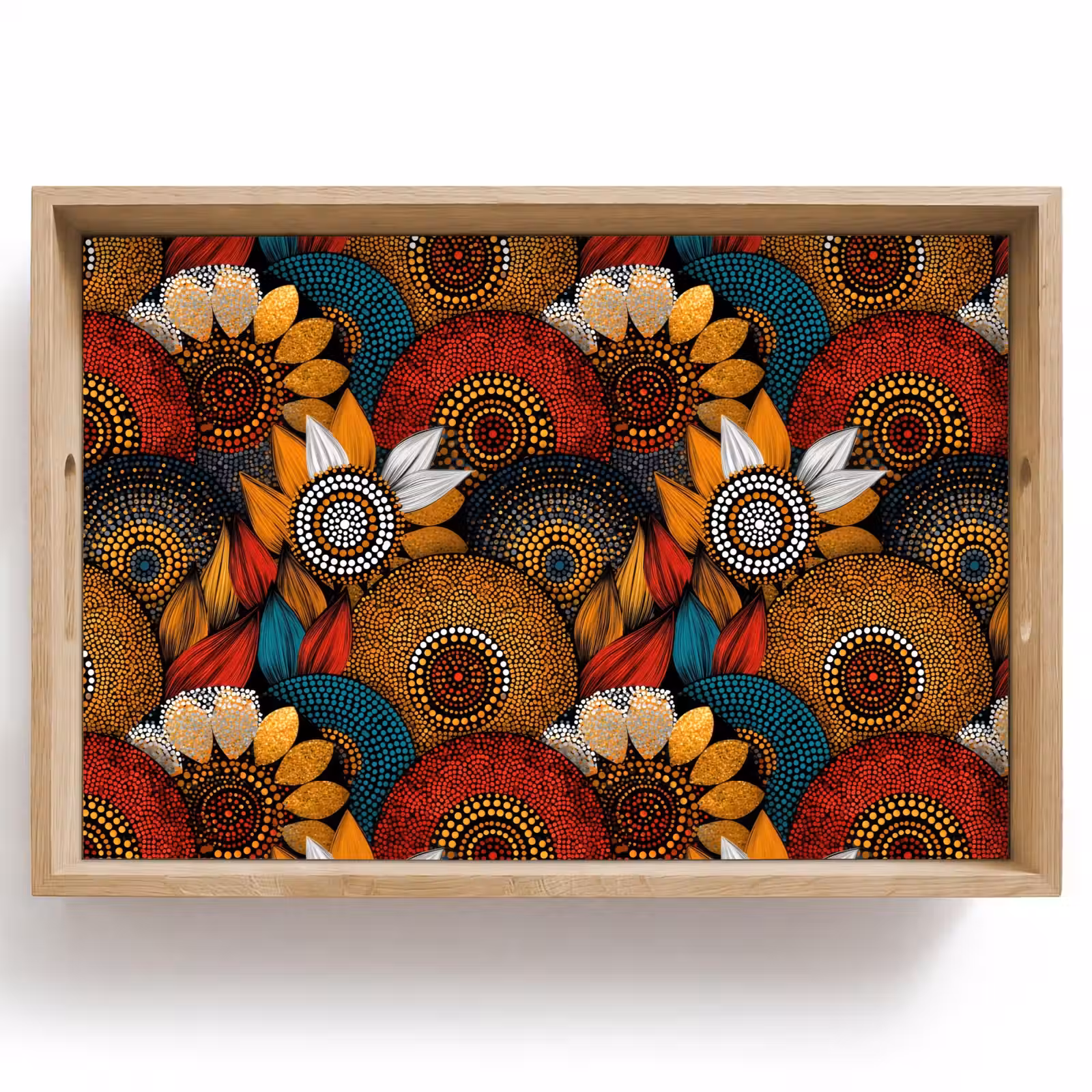 Dienblad - Kleurrijk - Aboriginal - Dot Painting - Botanisch - Patroon — 1