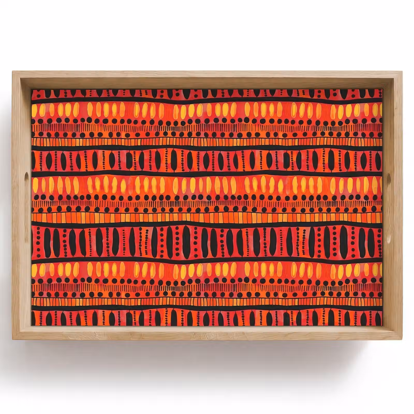 Dienblad - Rood - Oranje - Etnisch - Expressief - Patroon — 1