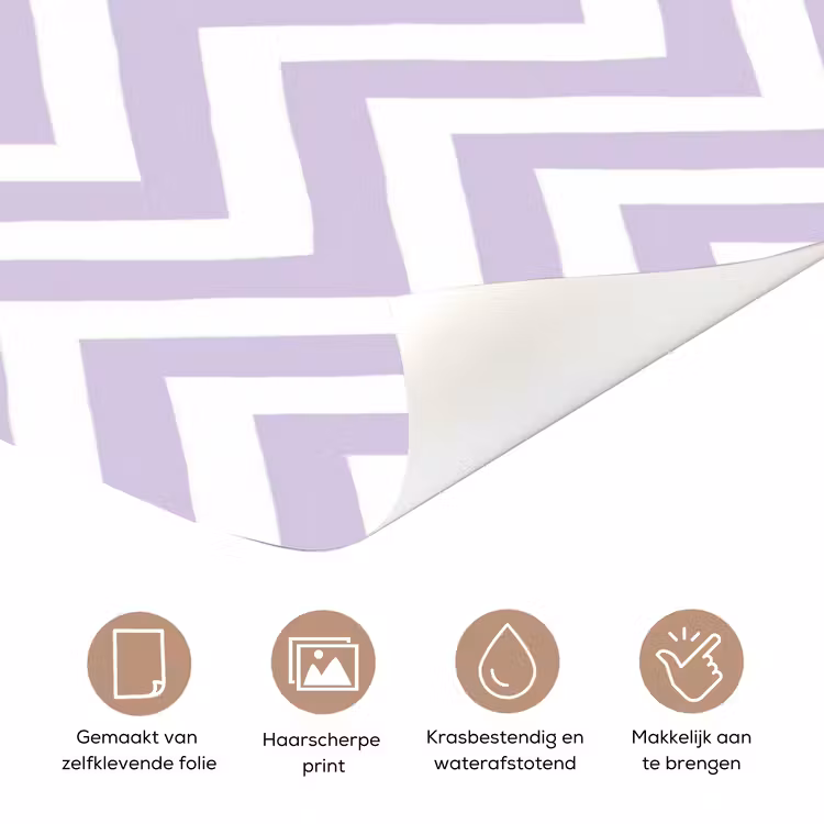 Deursticker - Lila - Geometrisch - Chevron - Zigzag - Patroon — 3