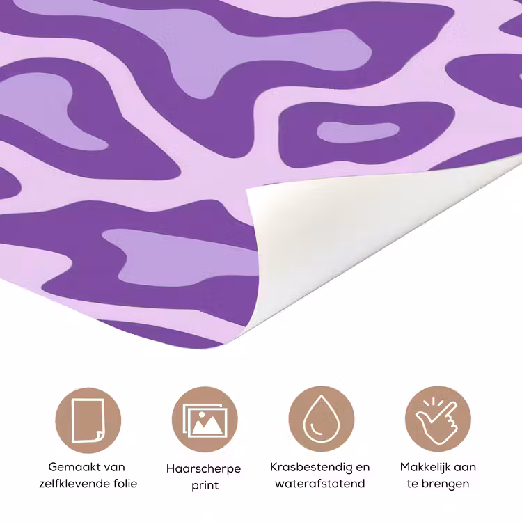 Deursticker - Paars - Abstract - Luipaard - Vlekken - Groovy - Patroon — 3