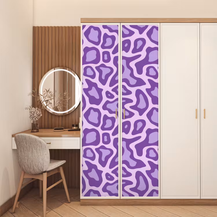 Deursticker - Paars - Abstract - Luipaard - Vlekken - Groovy - Patroon — 5