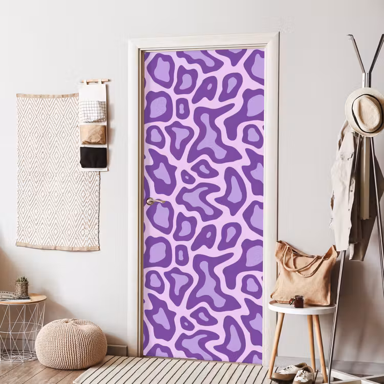 Deursticker - Paars - Abstract - Luipaard - Vlekken - Groovy - Patroon — 8