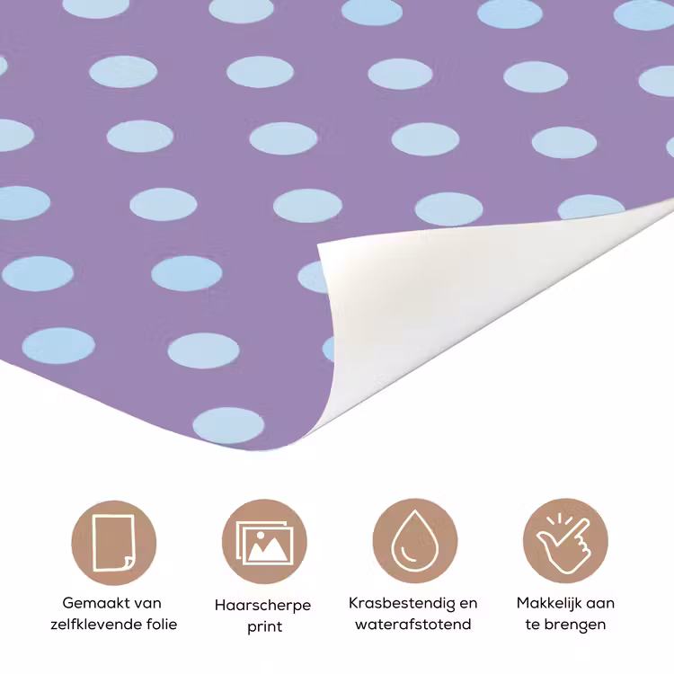 Deursticker - Paars - Blauw - Geometrisch - Stippen - Polka Dot - Patroon — 3