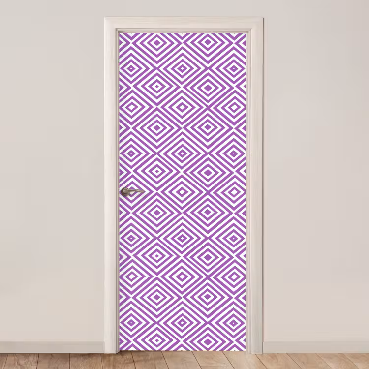 Deursticker - Paars - Geometrisch - Ruiten - Concentrisch - Patroon — 1