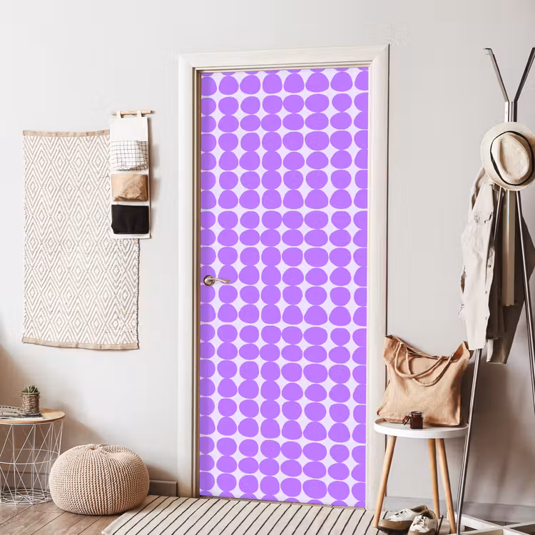 Deursticker - Paars - Geometrisch - Stippen - Polka Dot - Patroon — 8