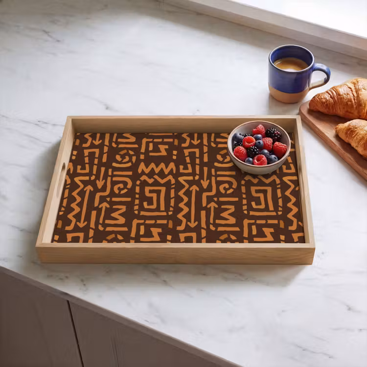 Dienblad - Chocoladebruin - Etnisch - Tribaal - Symbolen — 4