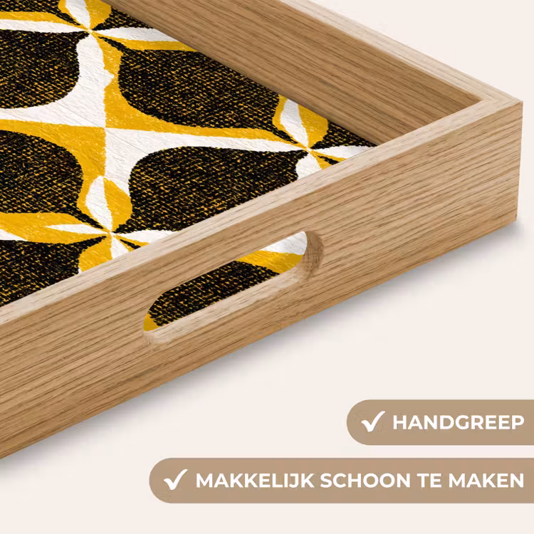 Dienblad - Geel - Zwart - Geometrisch - Retro - Textuur — 5