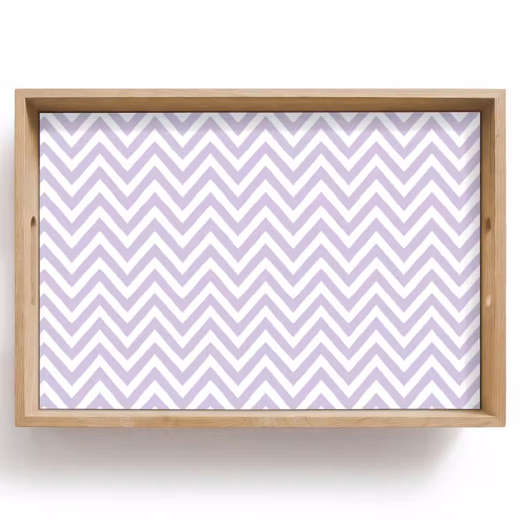 Dienblad - Lila - Geometrisch - Chevron - Zigzag - Patroon — 1