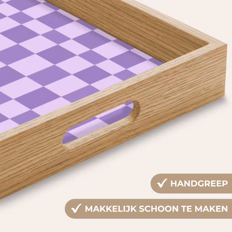 Dienblad - Paars - Geometrisch - Dambord - Blokken - Patroon — 5