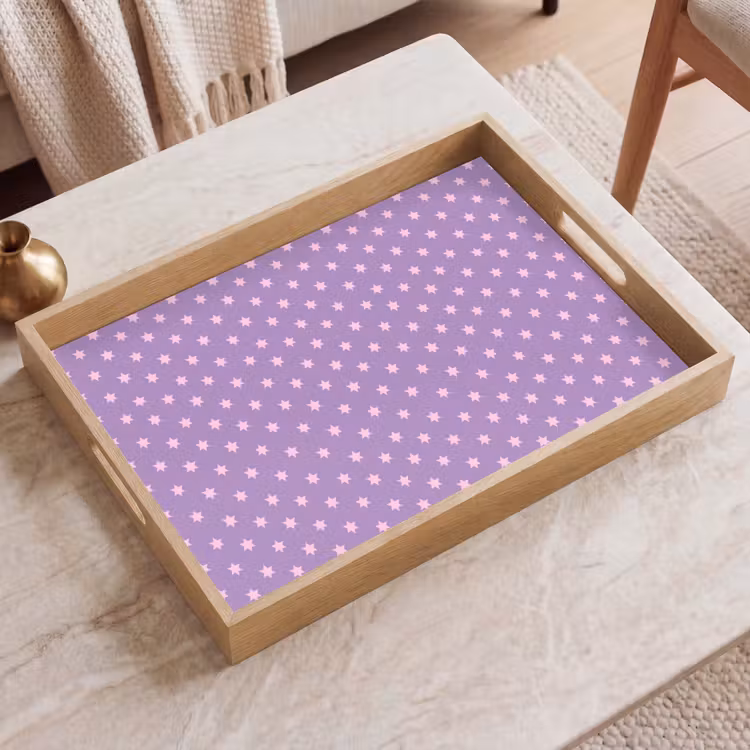 Dienblad - Paars - Roze - Sterren - Geometrisch - Patroon — 2