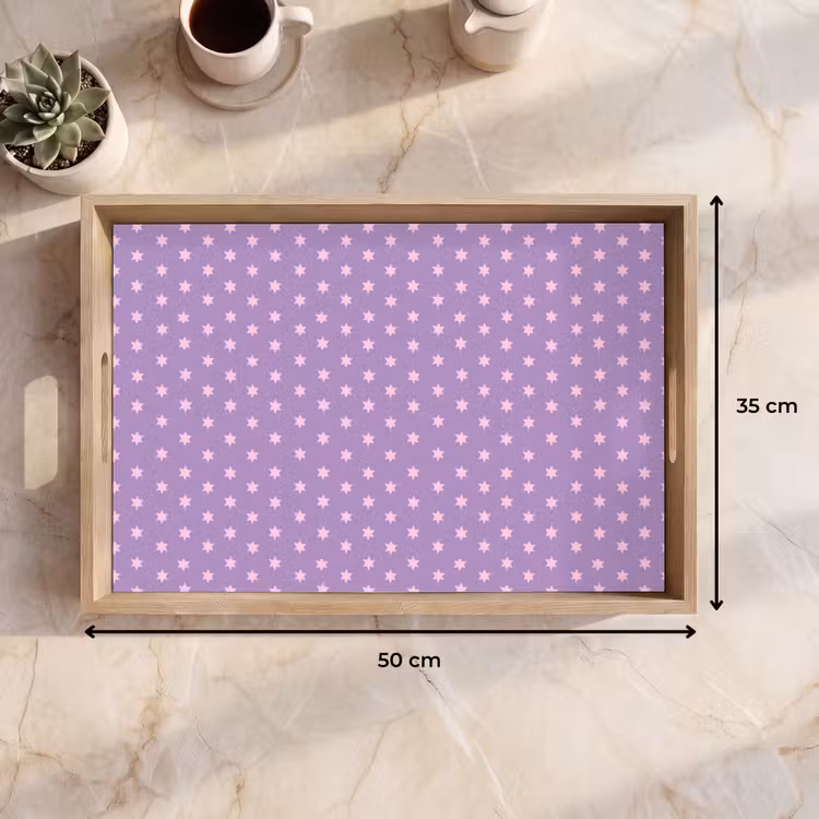 Dienblad - Paars - Roze - Sterren - Geometrisch - Patroon — 9