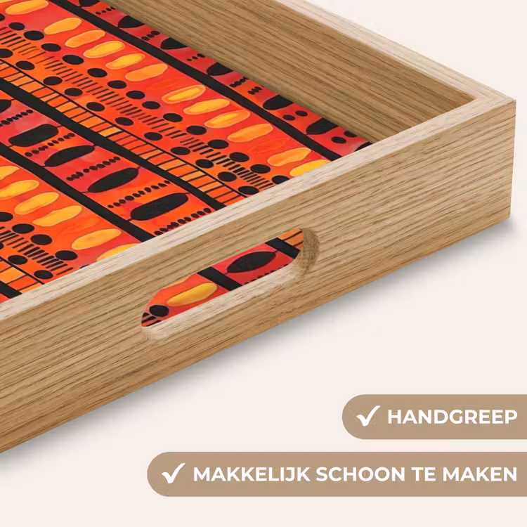 Dienblad - Rood - Oranje - Etnisch - Expressief - Patroon — 5