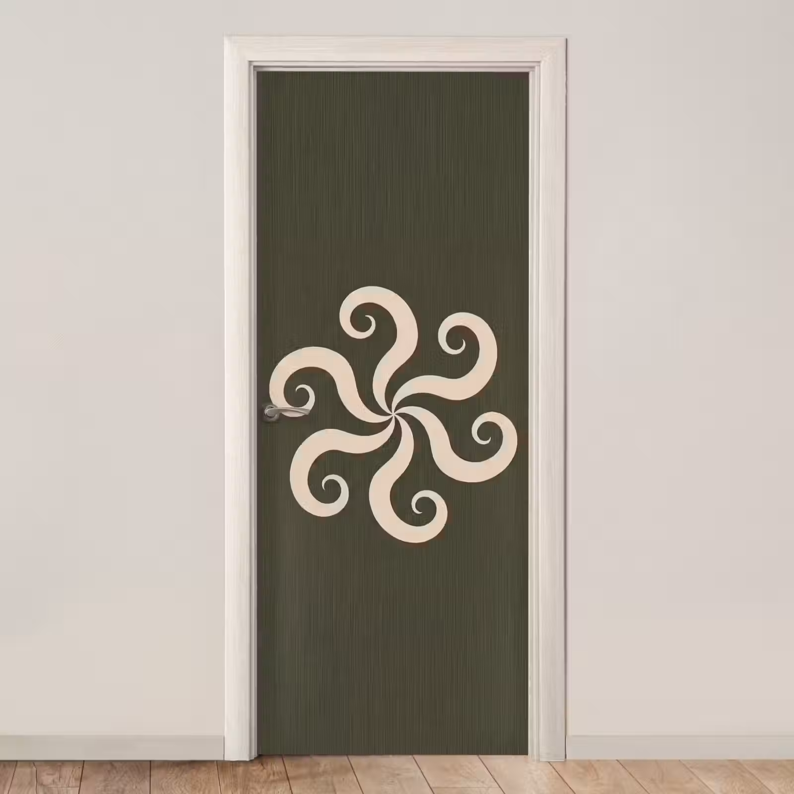 Deursticker - Patroon - Spiraal - Abstract - Modern - Groen — 1