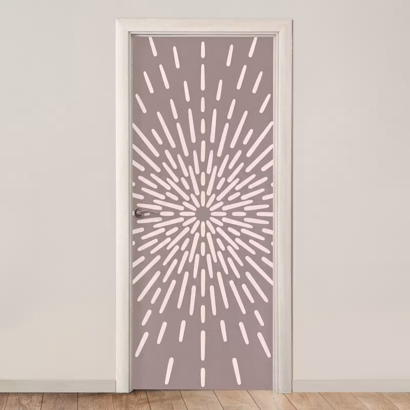 Deursticker - Patroon - Stralen - Abstract - Modern - Grijs — 1