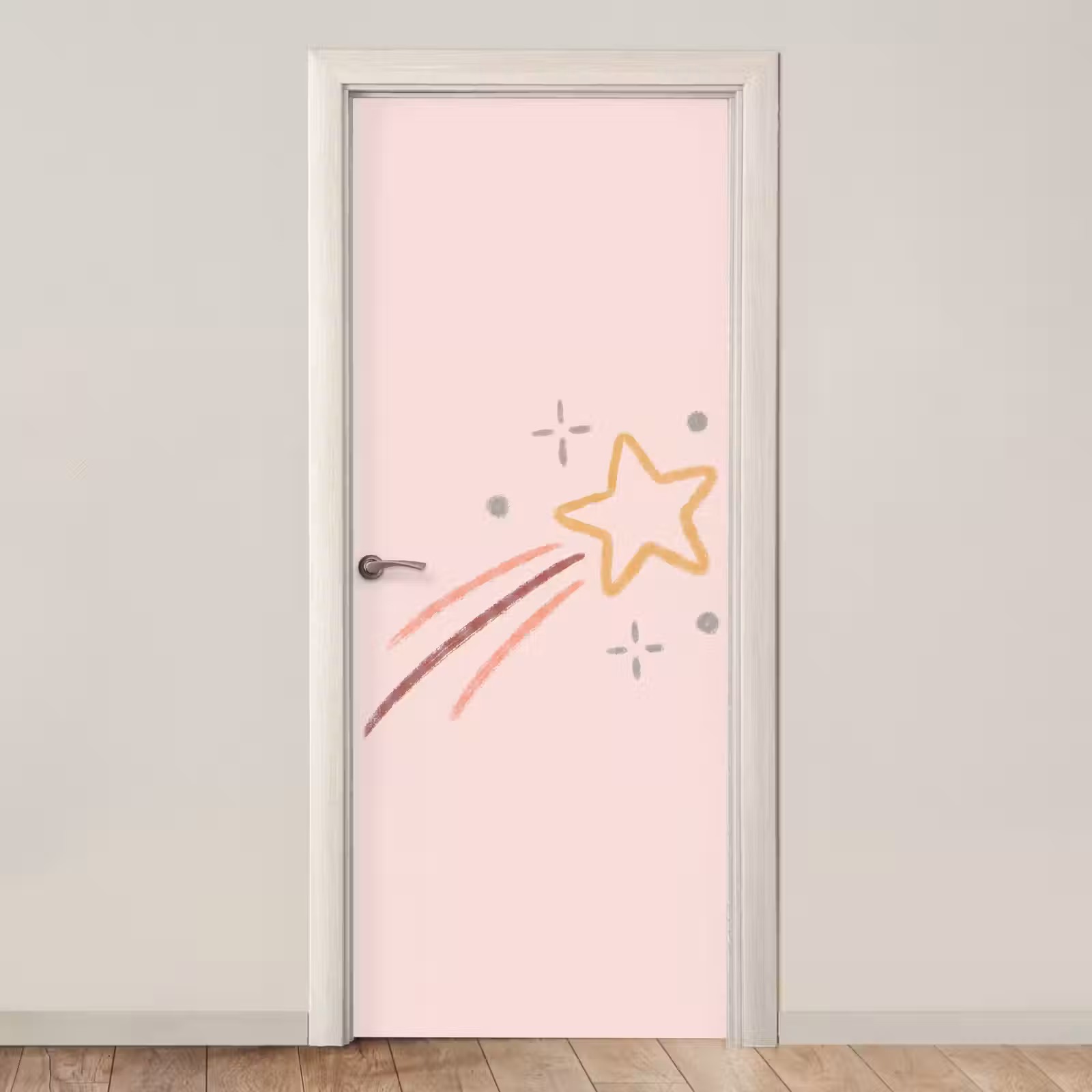 Deursticker - Ster - Vallend - Illustratie - Pastel — 1