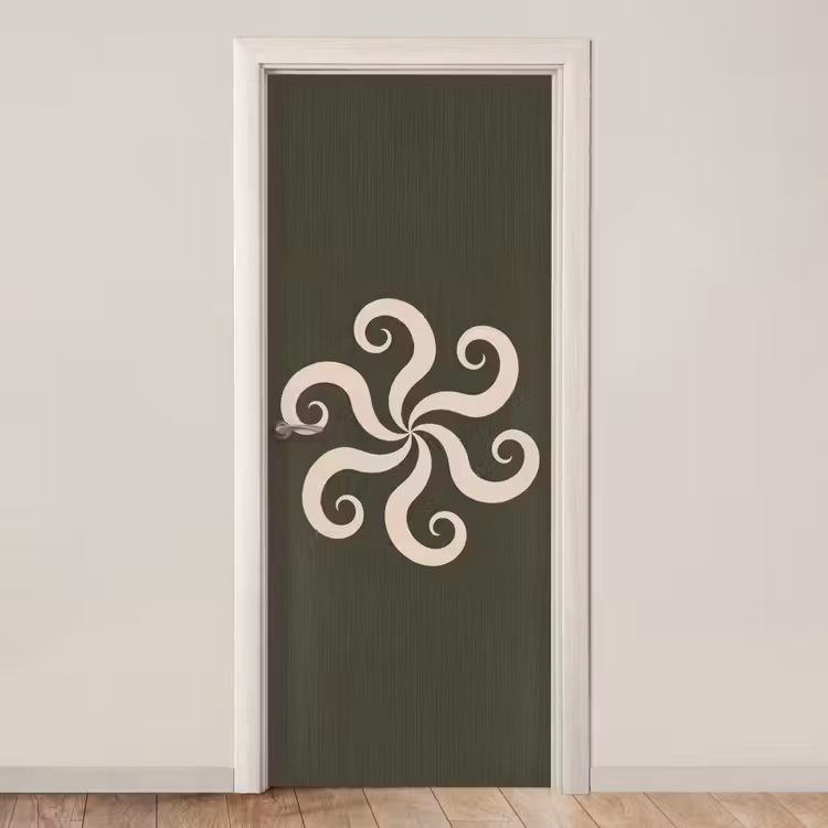 Deursticker - Patroon - Spiraal - Abstract - Modern - Groen — 1