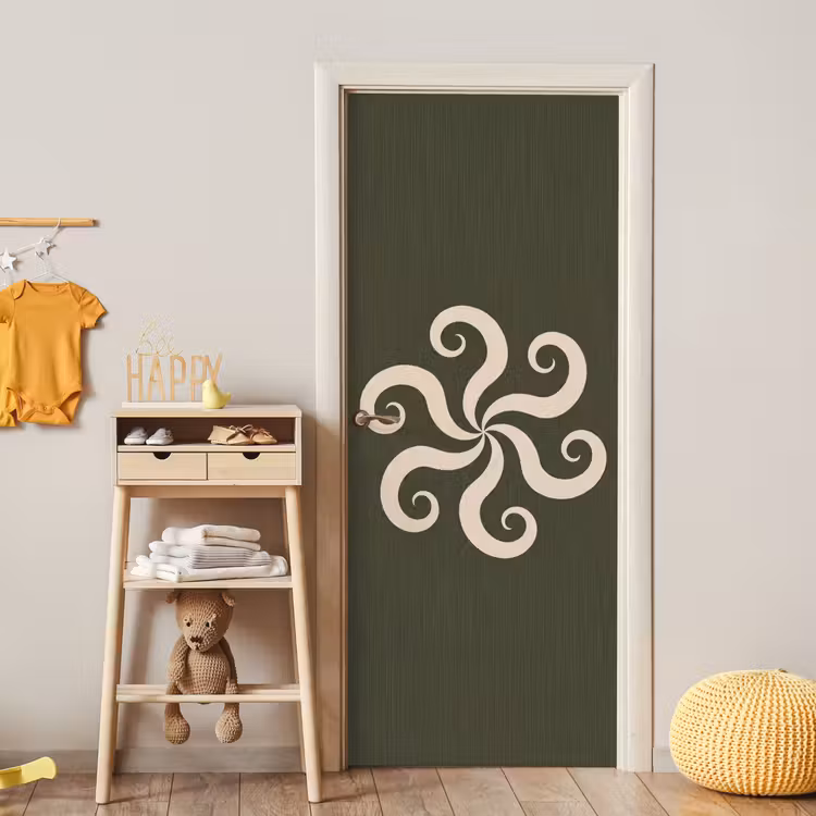 Deursticker - Patroon - Spiraal - Abstract - Modern - Groen — 6
