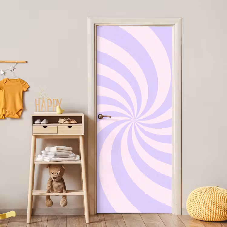 Deursticker - Patroon - Spiraal - Abstract - Modern - Paars-Roze — 6