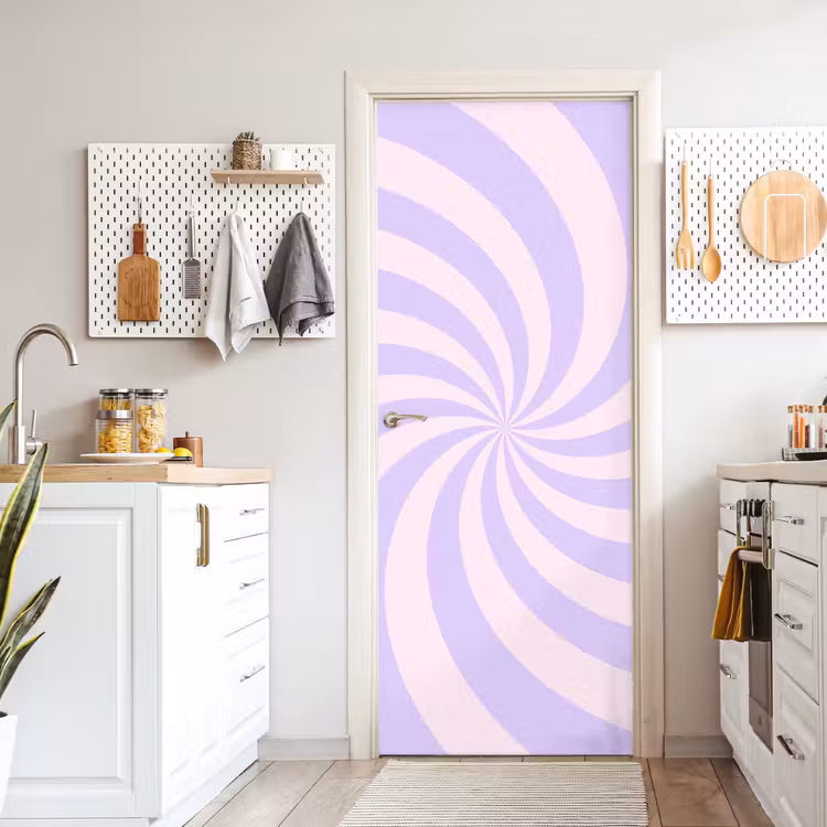 Deursticker - Patroon - Spiraal - Abstract - Modern - Paars-Roze — 7
