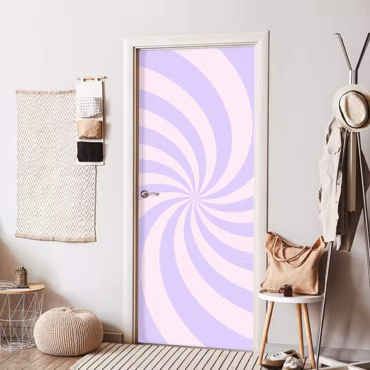 Deursticker - Patroon - Spiraal - Abstract - Modern - Paars-Roze — 8