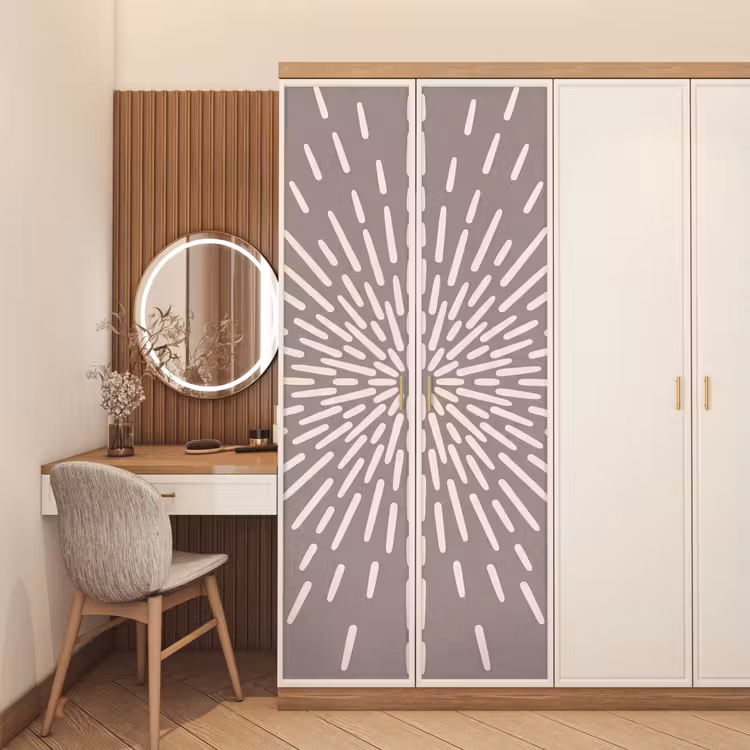Deursticker - Patroon - Stralen - Abstract - Modern - Grijs — 5
