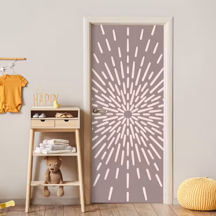 Deursticker - Patroon - Stralen - Abstract - Modern - Grijs — 6